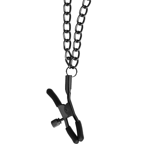 COLLAR CON CADENAS Y PINZAS PEZONES CON FORRO DE NEOPRENO - BEGME - RED EDITION