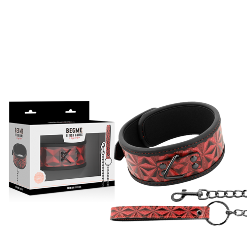 COLLAR CUERO VEGANO CON FORRO DE NEOPRENO - BEGME - RED EDITION