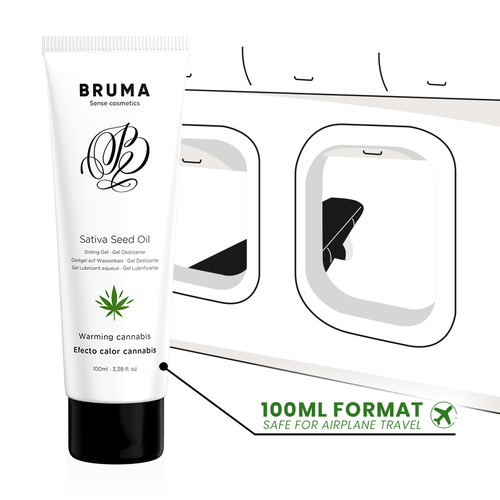 LUBRICANTE GEL DESLIZANTE CON ACEITE DE SEMILLA EFECTO CALOR SABOR CANNABIS 100 ML - BRUMA