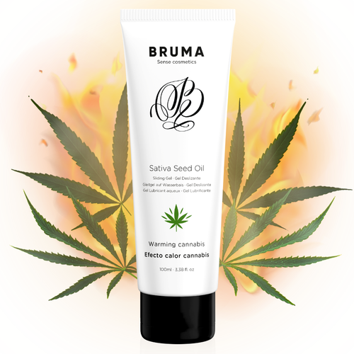LUBRICANTE GEL DESLIZANTE CON ACEITE DE SEMILLA EFECTO CALOR SABOR CANNABIS 100 ML - BRUMA