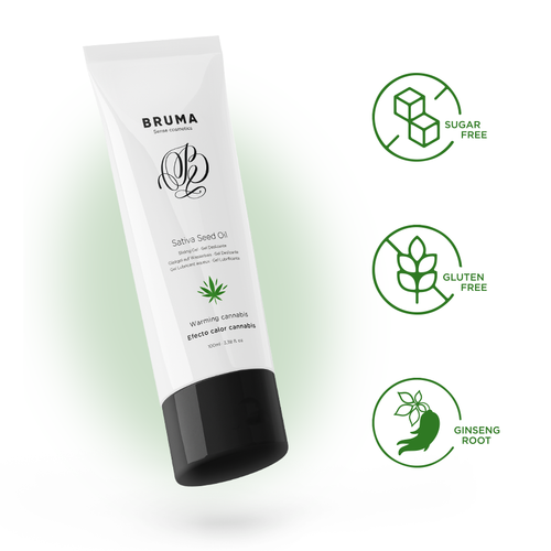 LUBRICANTE GEL DESLIZANTE CON ACEITE DE SEMILLA EFECTO CALOR SABOR CANNABIS 100 ML - BRUMA