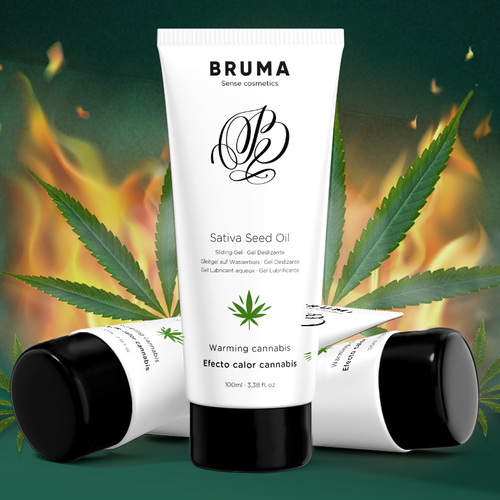 LUBRICANTE GEL DESLIZANTE CON ACEITE DE SEMILLA EFECTO CALOR SABOR CANNABIS 100 ML - BRUMA