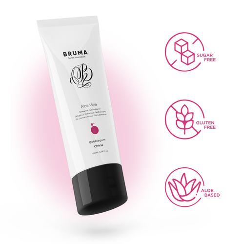 LUBRICANTE GEL DESLIZANTE CON ALOE VERA SABOR A CHICLE 100 ML - BRUMA