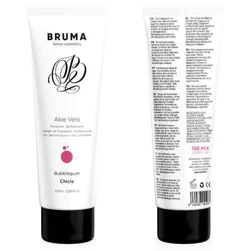 LUBRICANTE GEL DESLIZANTE CON ALOE VERA SABOR A CHICLE 100 ML - BRUMA