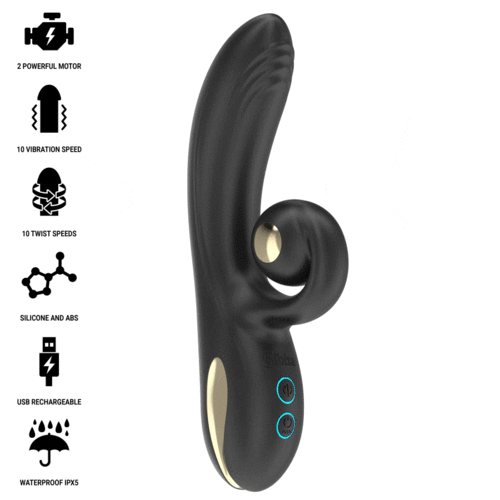 VIBRADOR TWISTER CON ESTIMULADOR CURVE Y VIBRO-ROTACIÓN - IBIZA