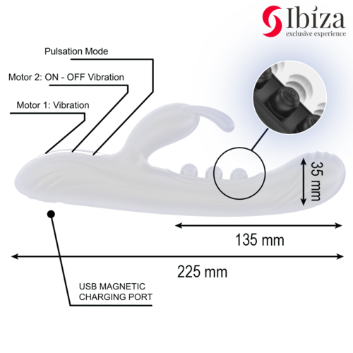 VIBRADOR RABBIT PERLAS CON PULSACIÓN - IBIZA