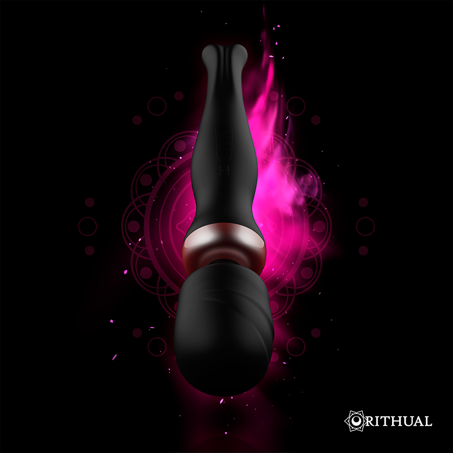 MASAJEADOR RITHUAL AKASHA WAND RECARGABLE POTENTE 2.0 NEGRO