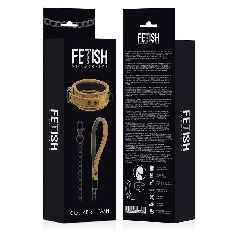 COLLAR CON CADENA CON FORRO DE NEOPRENO FETISH SUBMISSIVE ORIGEN