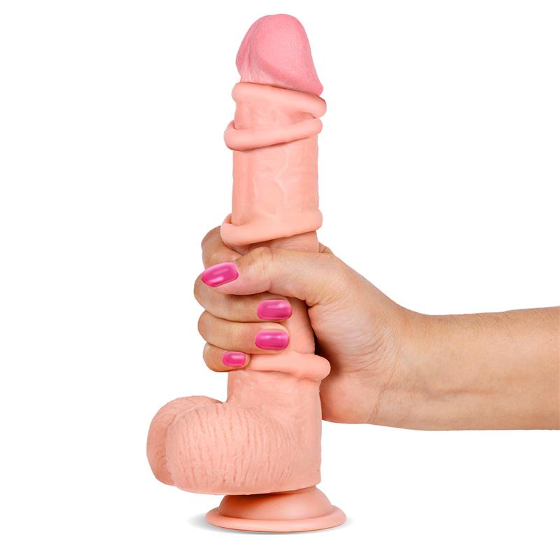 DILDO REALISTA DUAL LAYER RETRÁCTIL Y ORIENTABLE 22,8 CM